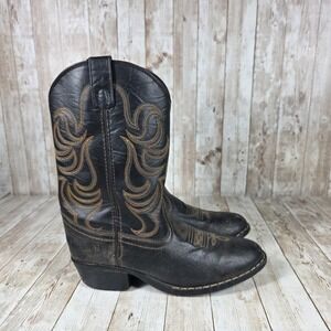 Smoky‎ Mountain Boots Western Cowboy Black Gold Stitching Boots Size 4.5